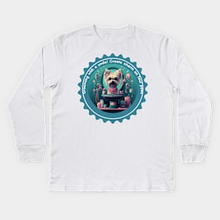 Grooming With a Smile Create Charm on Four Paws Grooming Design Cute Grooming Gift Kids Long Sleeve T-Shirt